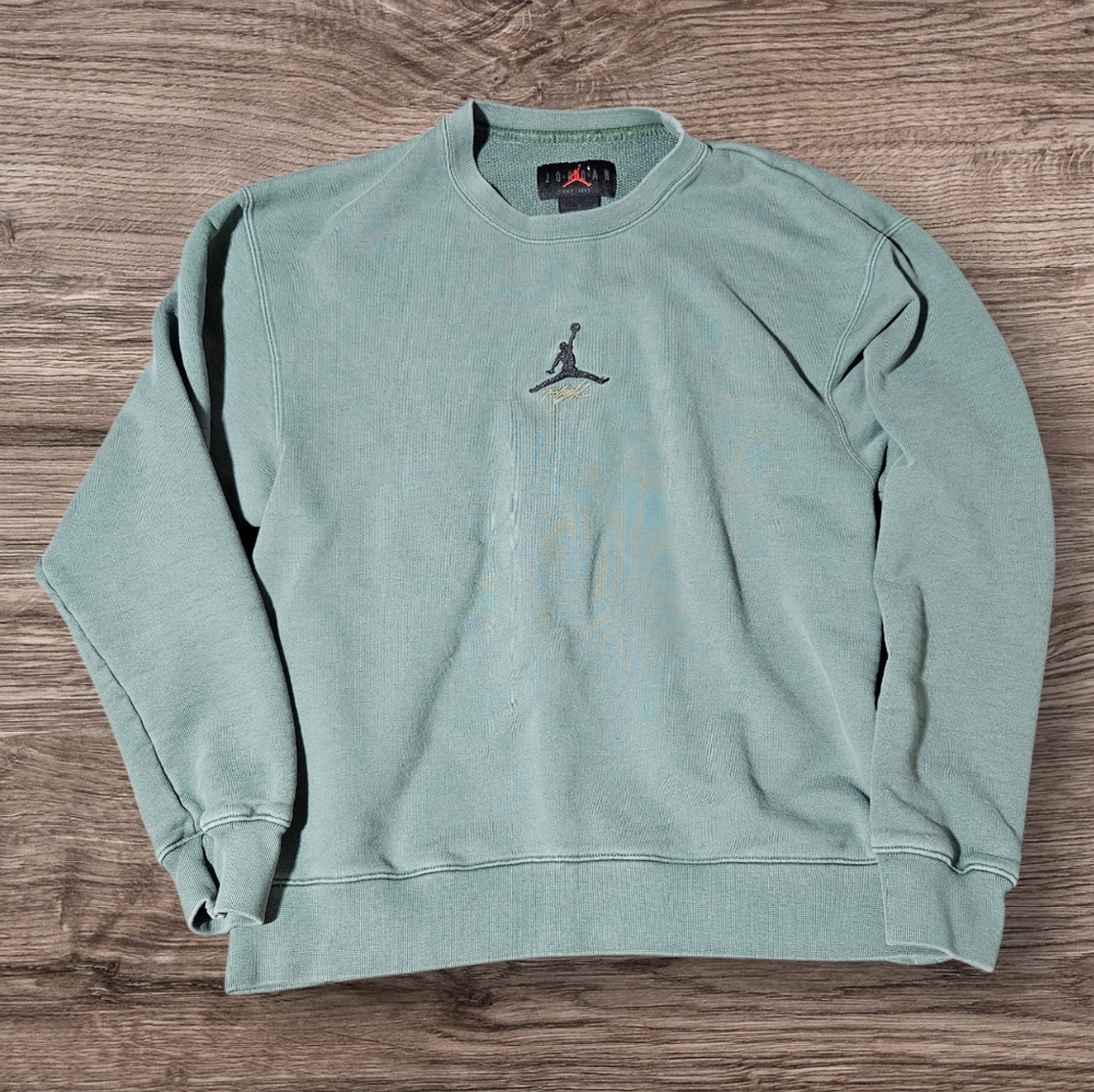 Jordan Flight Heritage Fleece Crew Sweatshirt In Color "Noble Green" Men Medium